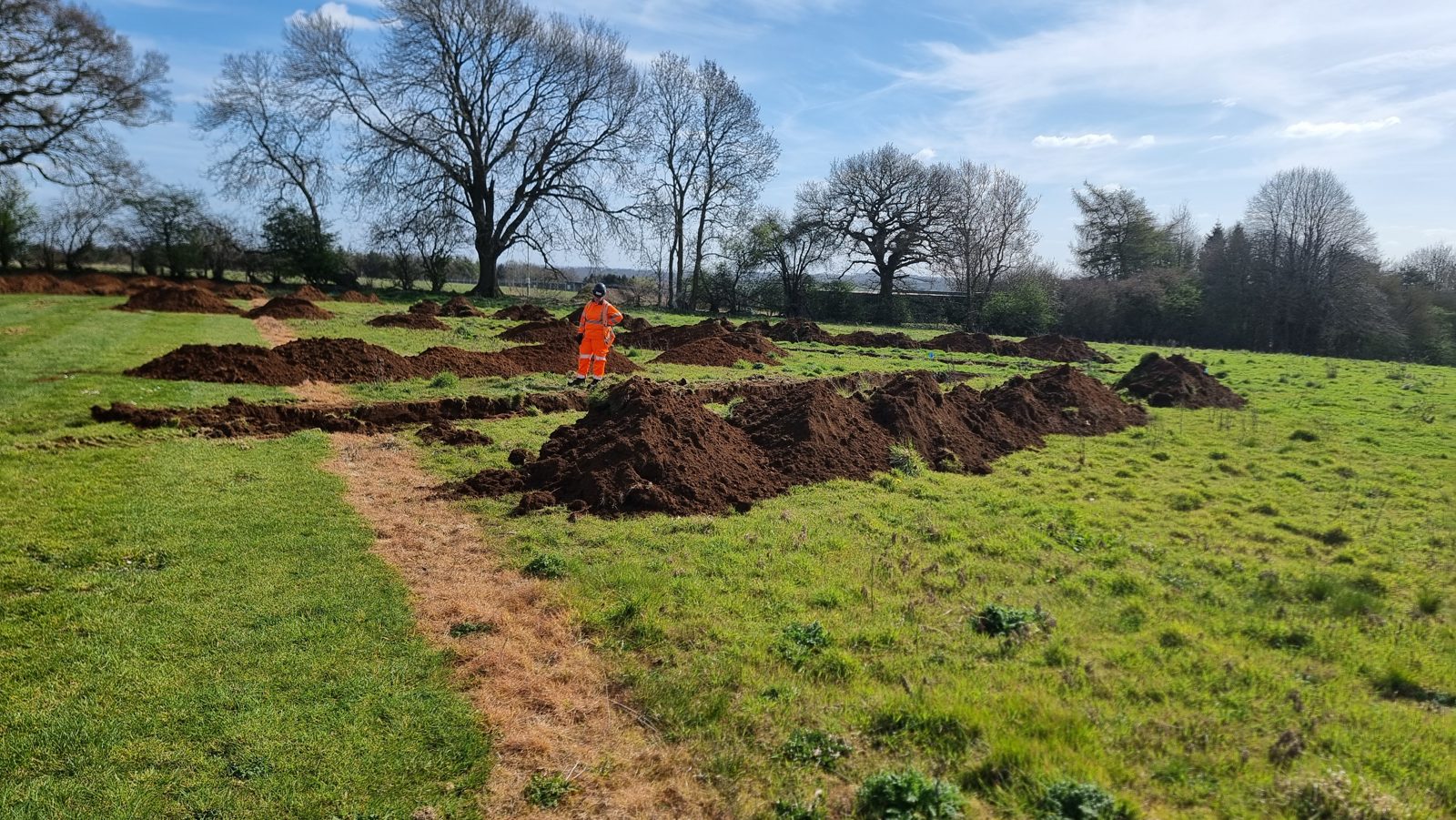 An overview of archaeological trenches at a 26MW solar site.