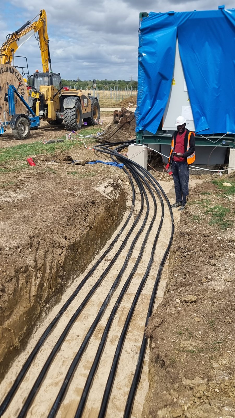 Cable entry into a transformer position.